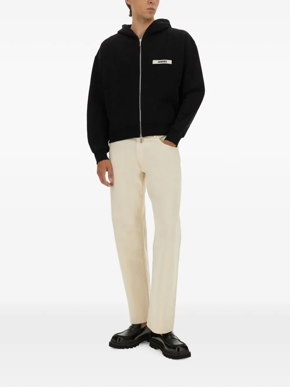 Jacquemus The Gros Grain sweater met capuchon en rits Zwart