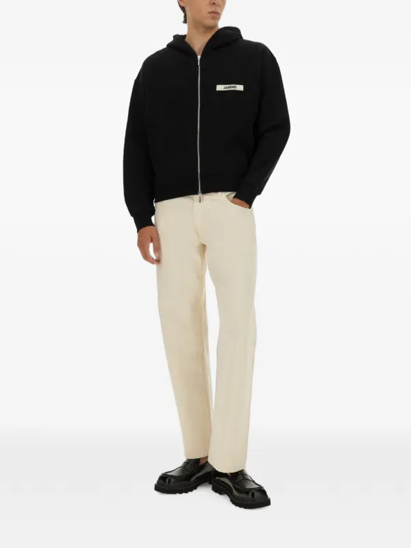 Jacquemus The Gros Grain zip-up Hoodie | Black | FARFETCH