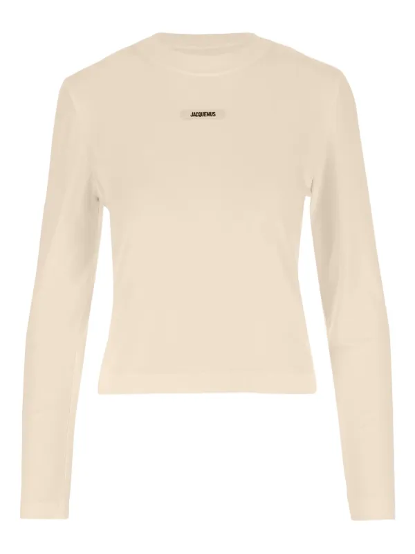 Jacquemus Le Gros Grin logo-detail long-sleeve T-shirt | Neutrals