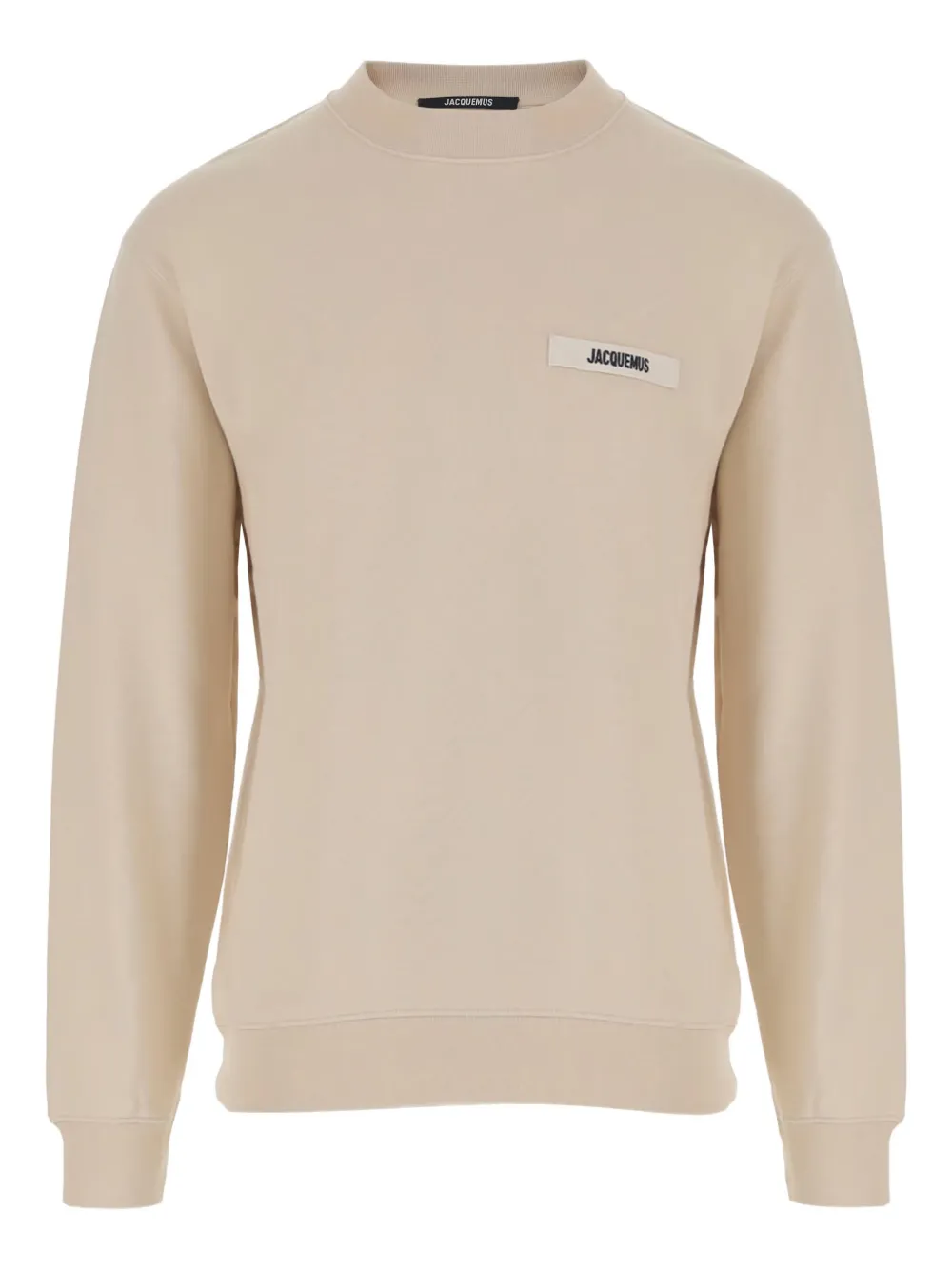 Jacquemus The Gros Grain sweater met logoplakkaat en ronde hals Beige