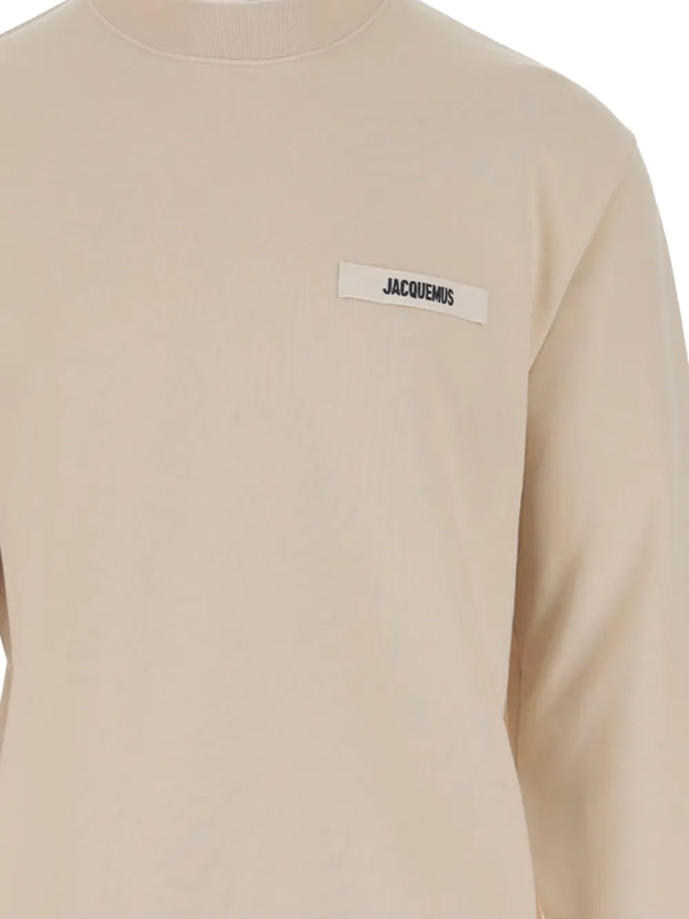 Jacquemus The Gros Grain sweater met logoplakkaat en ronde hals Beige
