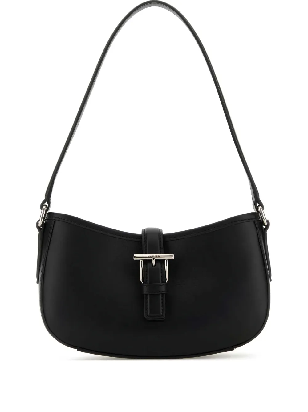 Alexander McQueen Mini T-Bar buckle-fastening calfskin shoulder bag | Black | Image 1