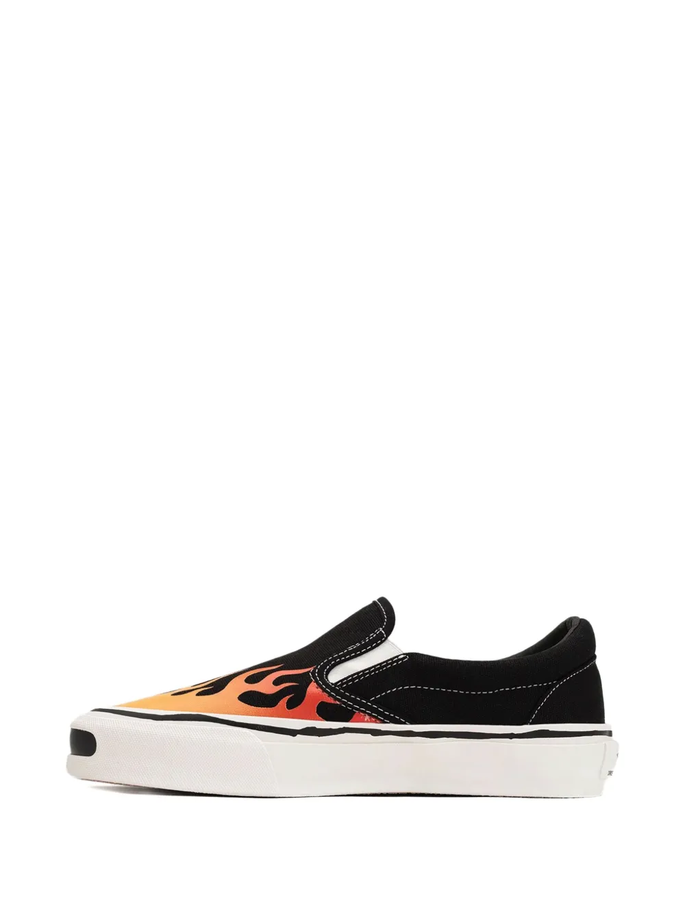 KAMIYA Cornell flame-pattern slip-on sneakers Black