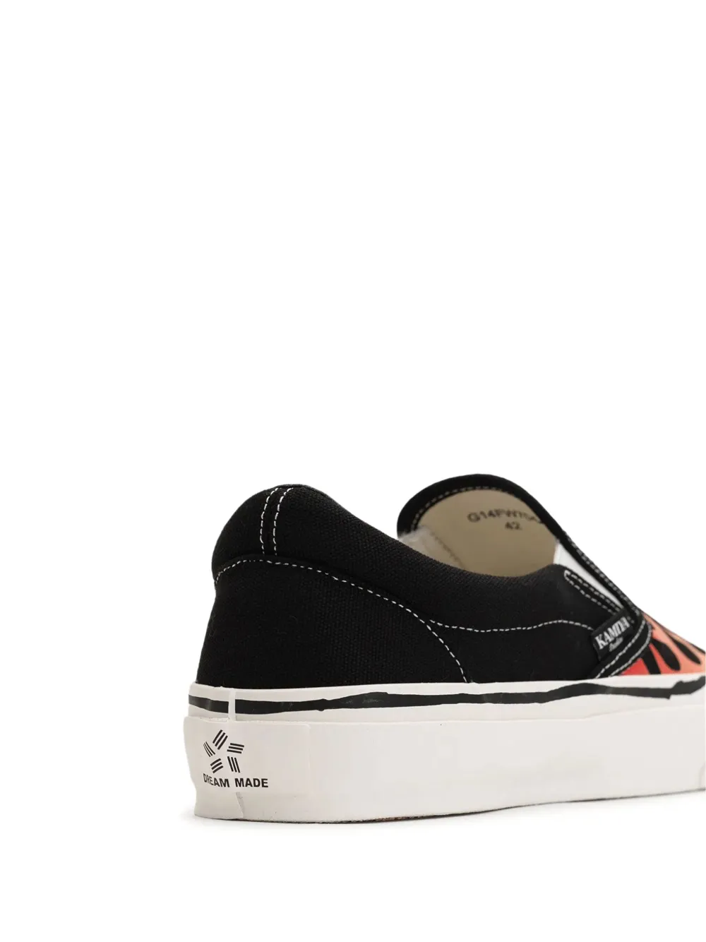 KAMIYA Cornell flame-pattern slip-on sneakers Black