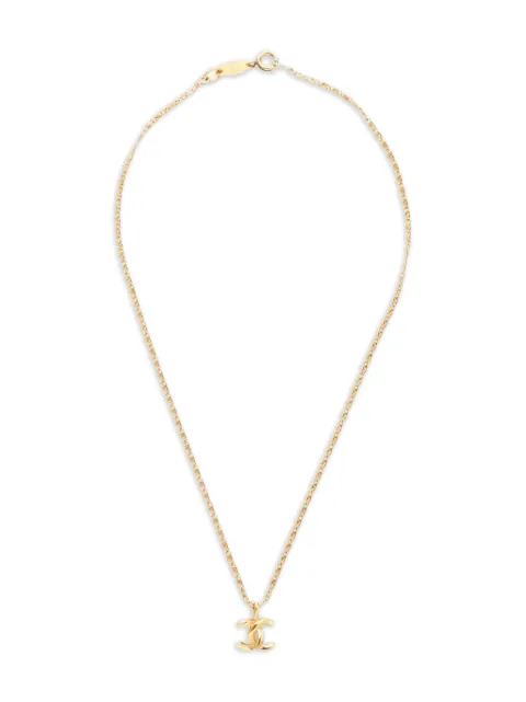 CHANEL Pre-Owned قلادة بدلاية CC متداخلة 1982