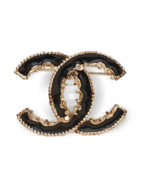 CHANEL Pre-Owned 2013 Emaillierte Brosche mit CC-Logo