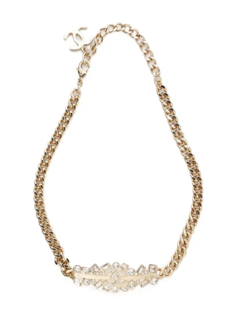 CHANEL Pre-Owned 2023 rhinestone-embellished CC chain necklace