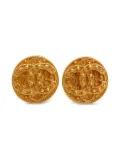 CHANEL Pre-Owned 1994 CC Mark round stud earrings - Gold
