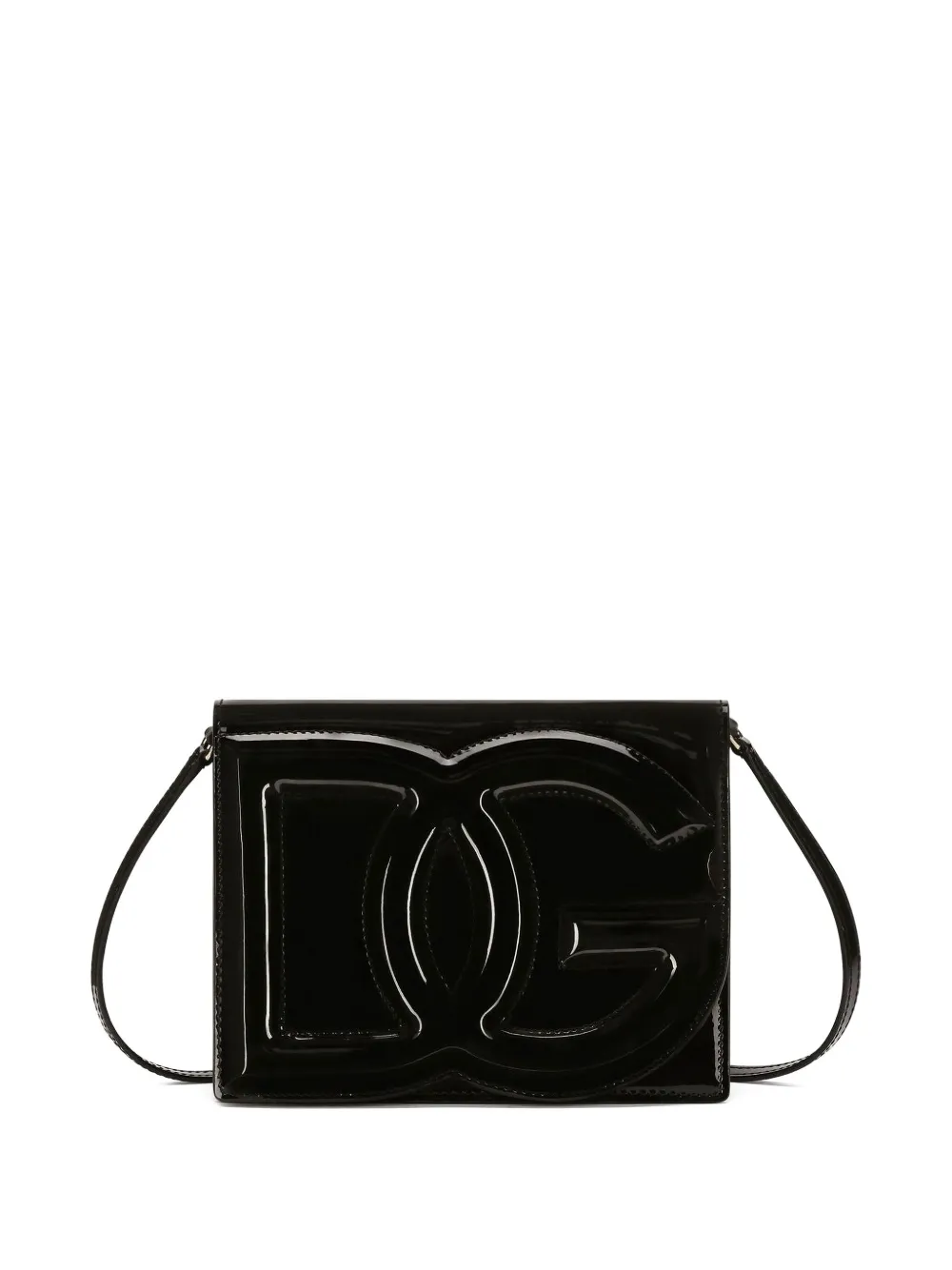 Dolce & Gabbana Dg Logo Patent Leather Cross Body Bag