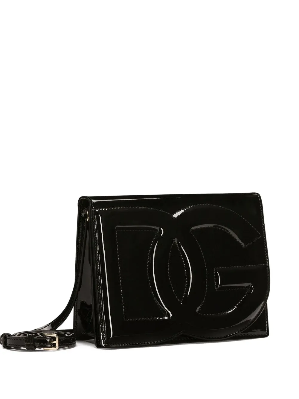 Dolce & Gabbana Dg Logo Patent Leather Cross Body Bag