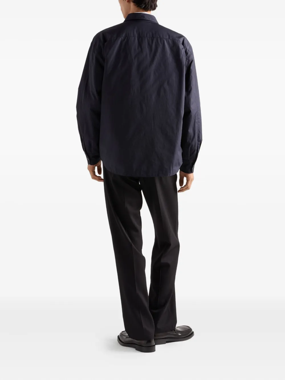 Prada Overhemd met opgestikte zak en klassieke kraag Blauw