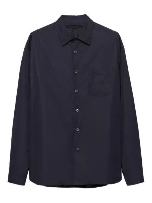 海外限定*PRADA*ロゴナイロンポケット付コットンシャツ (PRADA