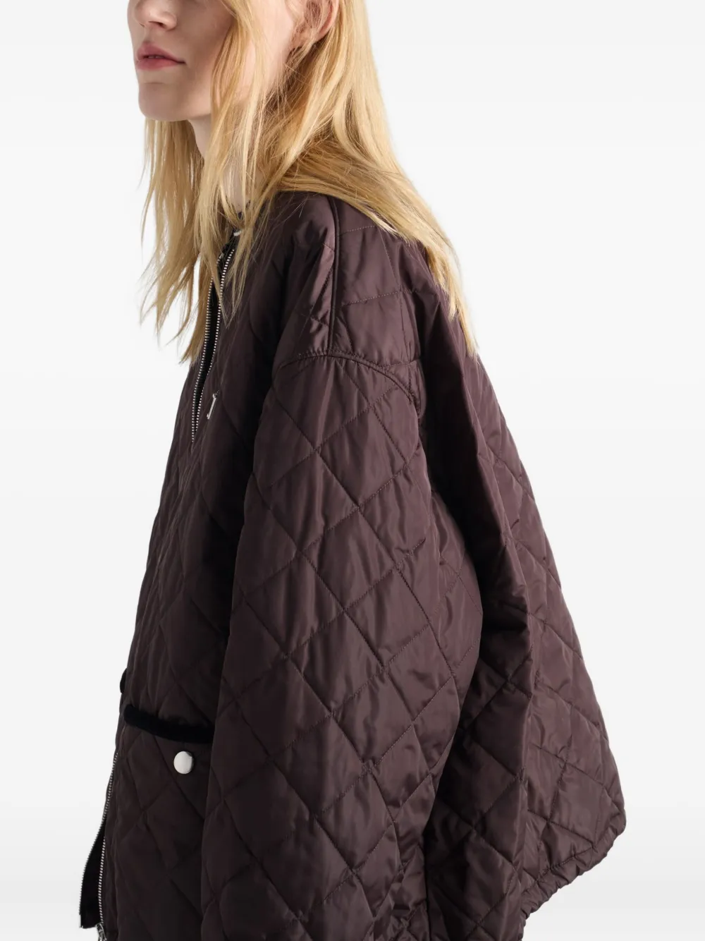 Prada Womens Brown Quilted Lightweight Re-nylon Jacket In Brown