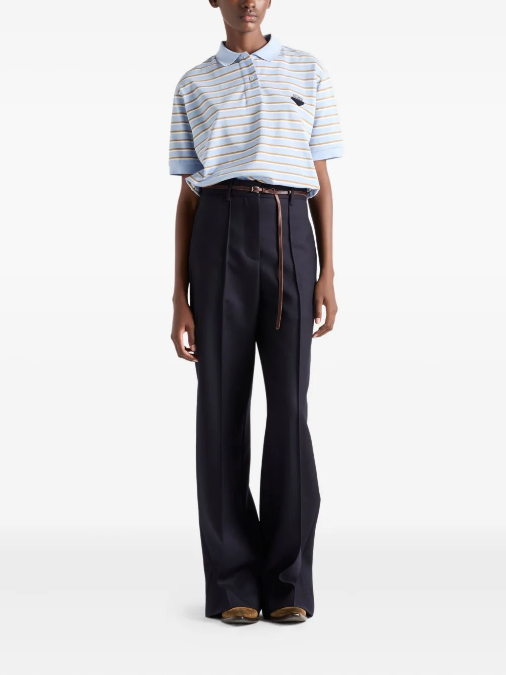 Prada Gestreept poloshirt Blauw