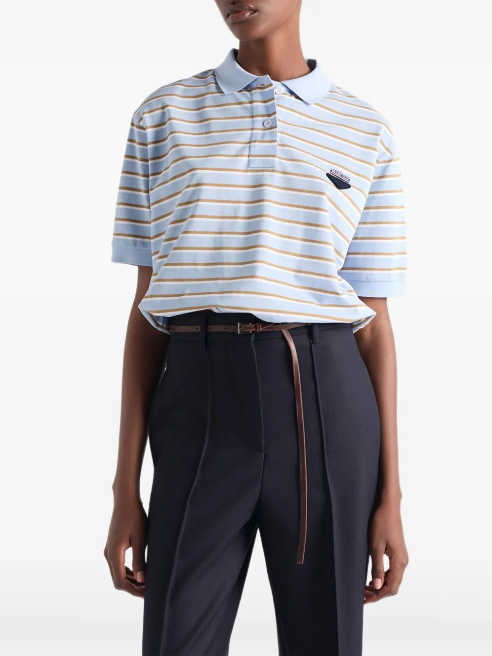 Prada Gestreept poloshirt Blauw