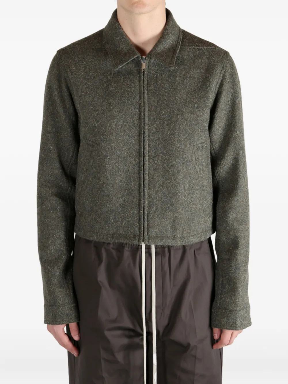 Rick Owens Alice Brad cropped zip-up jacket Groen