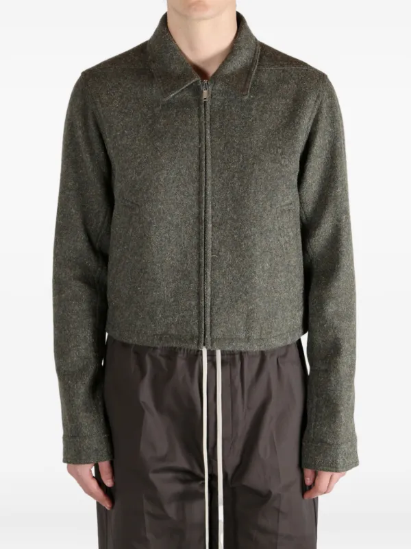 Rick Owens Alice Brad Cropped zip-up Jacket | グリーン | FARFETCH JP