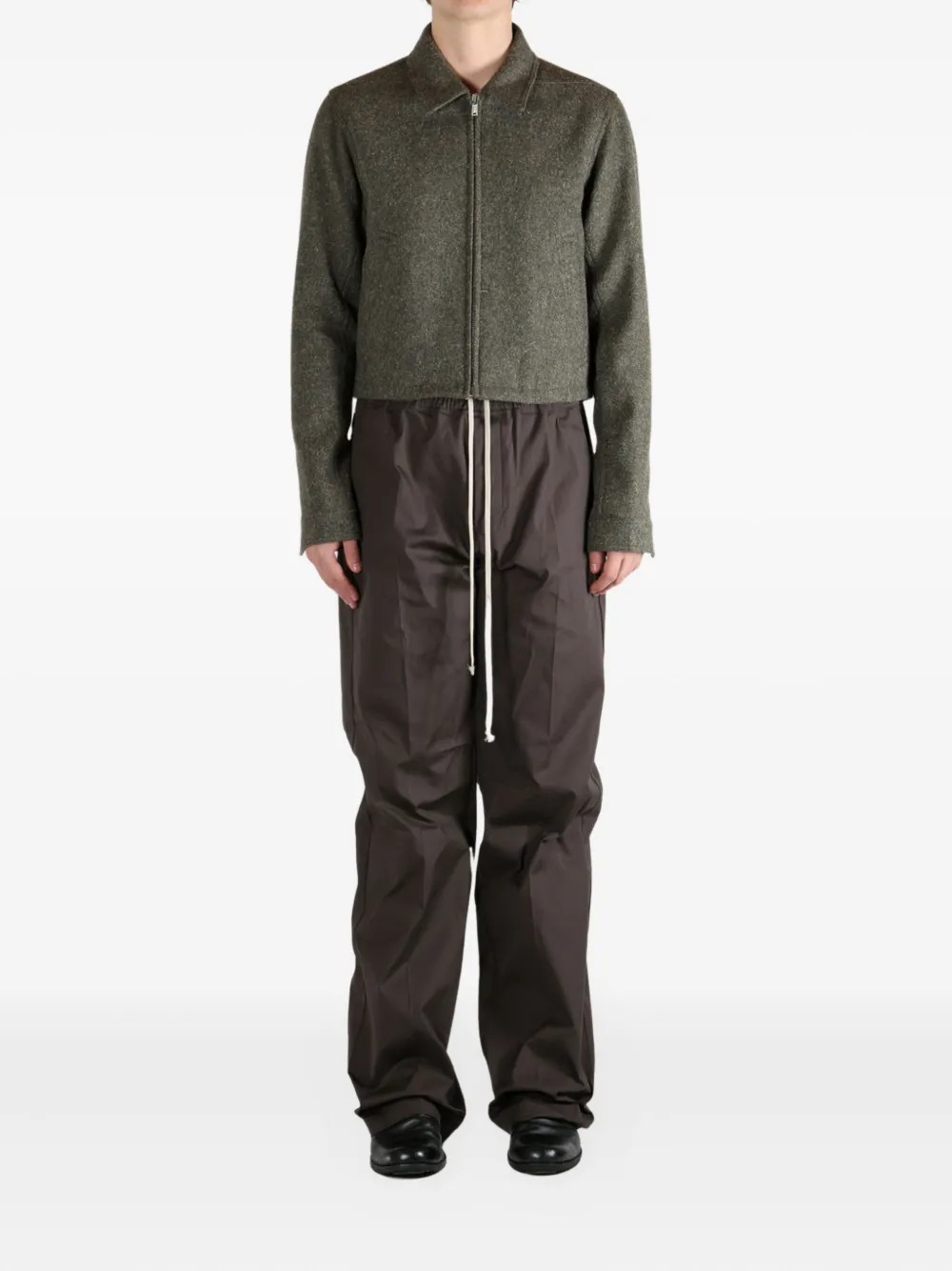 Rick Owens Alice Brad cropped zip-up jacket Groen