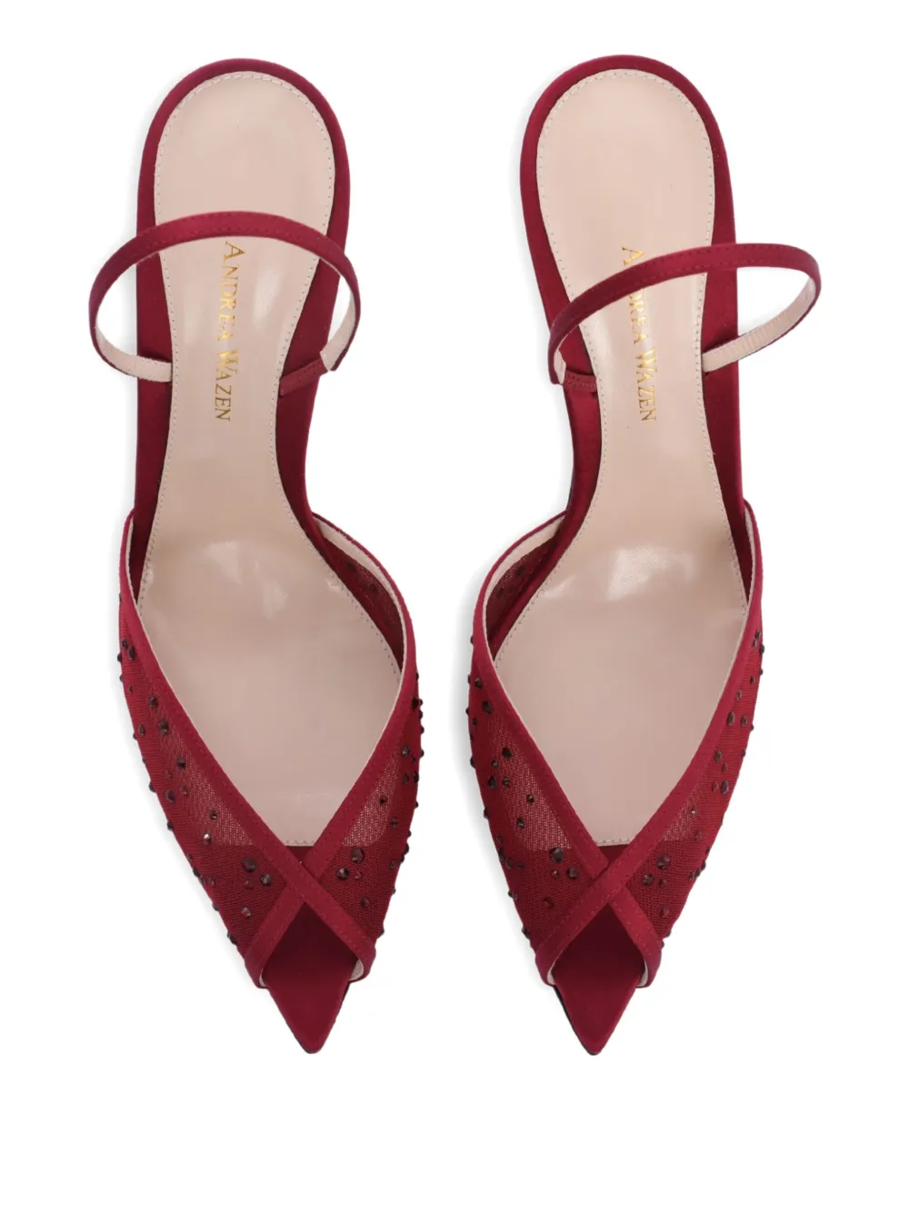 Andrea Wazen 105mm Katy slingback pumps Red