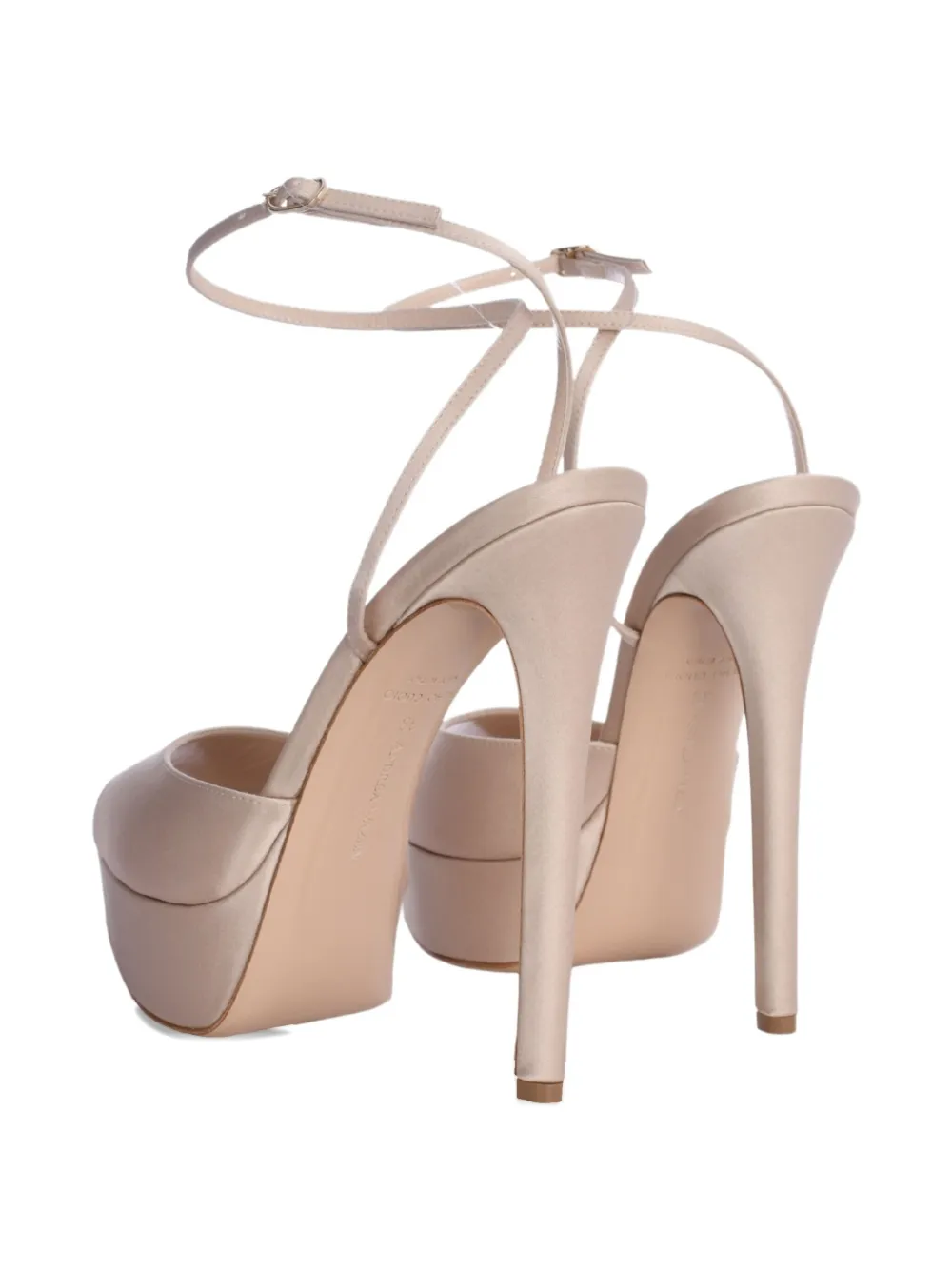 Andrea Wazen 150mm Loulou platform stiletto pumps Neutrals