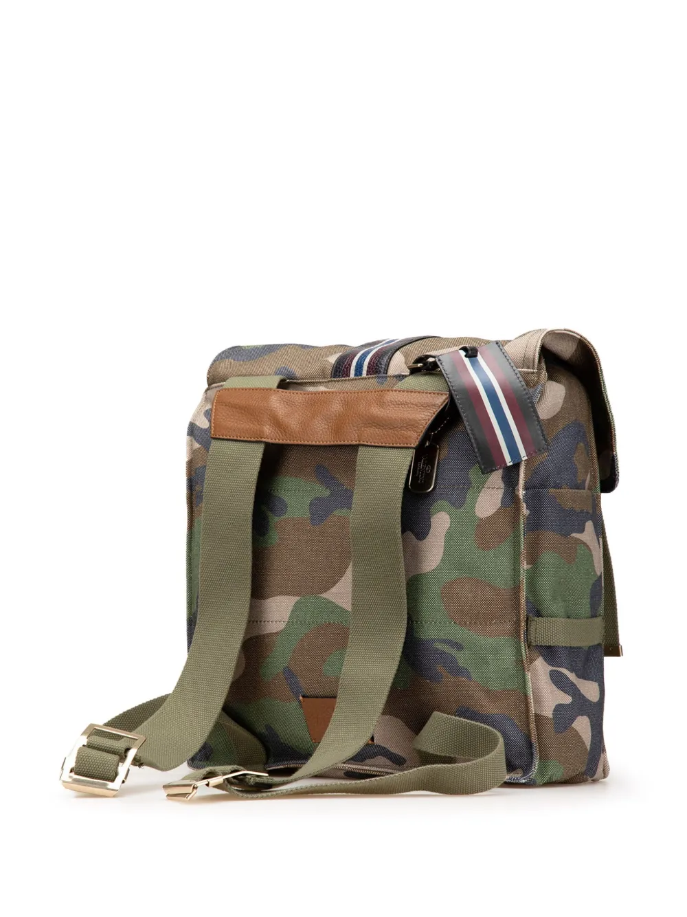 Pre-owned Valentino Garavani 2000-2017 Canvas Camouflage Backpack In Brown