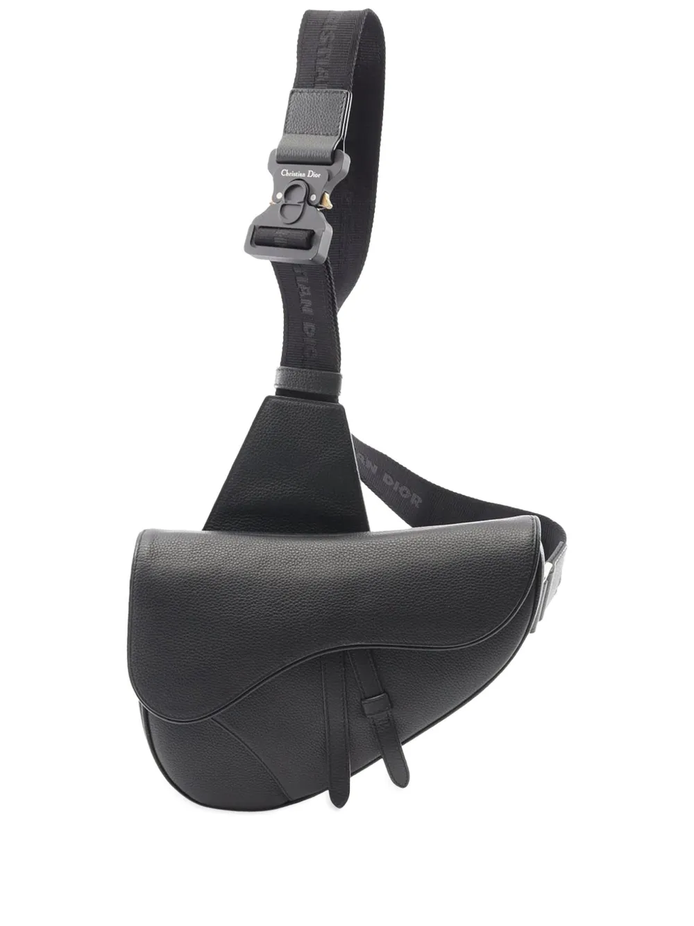 Christian Dior Pre-Owned 2021-2025 Kim Jones Grained Calfskin Saddle Bag crossbody bag | Black | Image 1