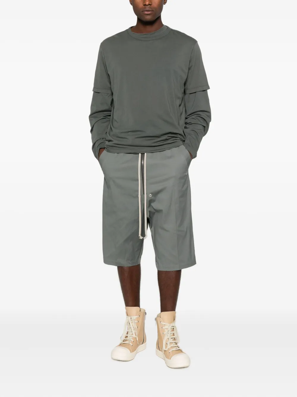 Rick Owens Shorts met trekkoord - Grijs