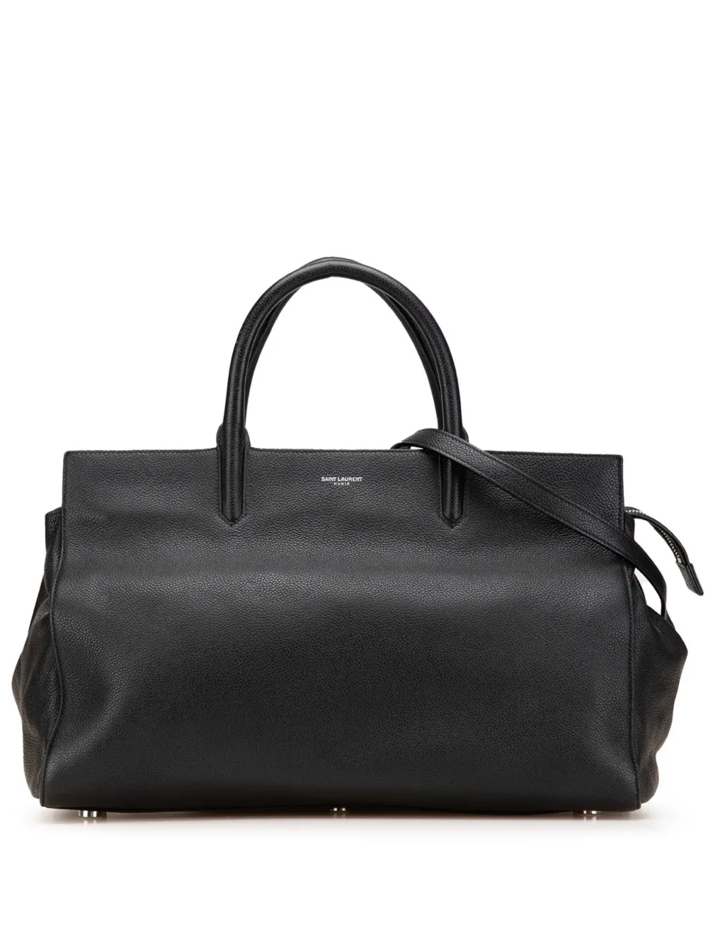 Saint Laurent Pre-Owned 2015 Medium Grained Calfskin Cabas Rive Gauche satchel | Black | Image 1