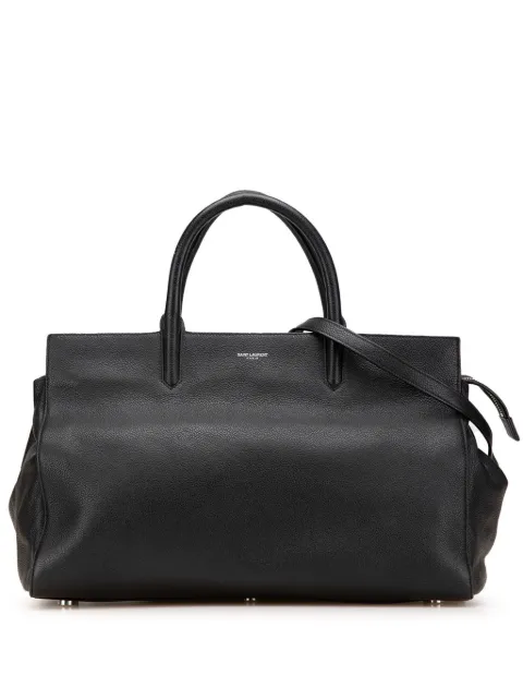 Saint Laurent Pre-Owned 2015 Medium Grained Calfskin Cabas Rive Gauche satchel