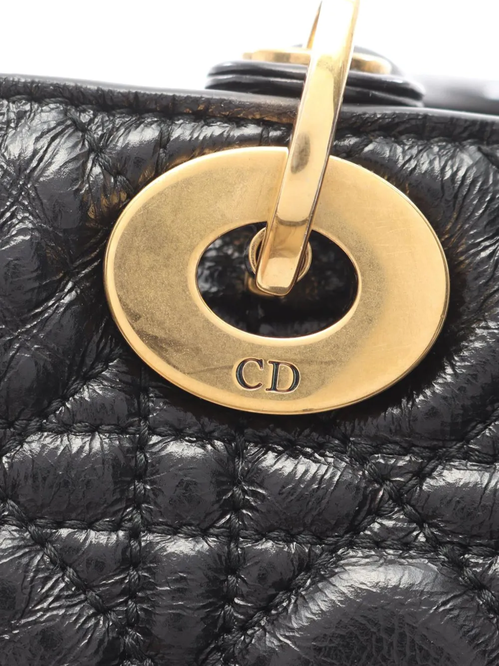 Christian Dior Pre-Owned 2018 Small Crinkled Patent Cannage My ABCDior Lady Dior satchel | Pre-Owned | Image 2