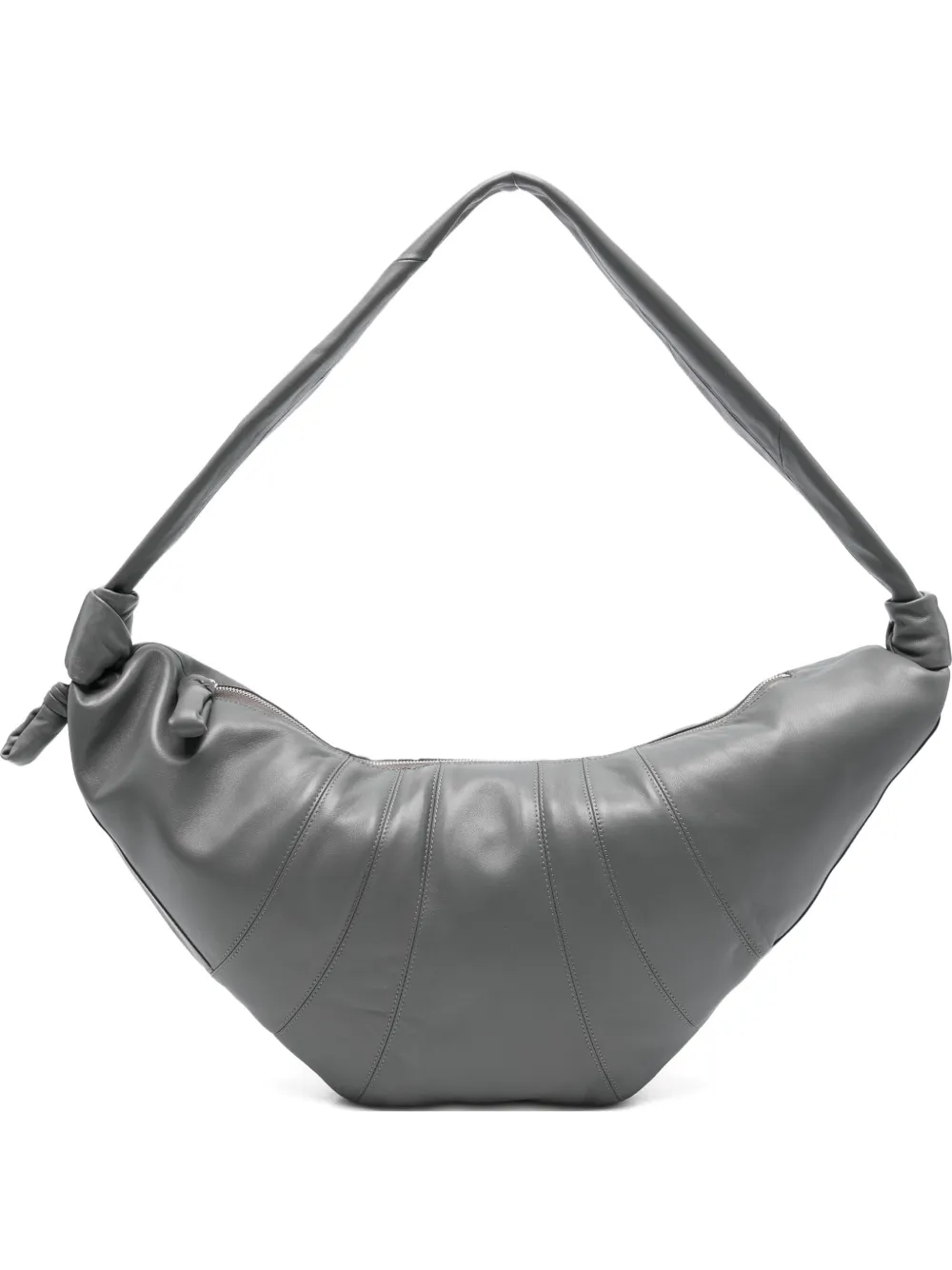 Lemaire Croissant Knot Lambskin Shoulder Bag In Gray
