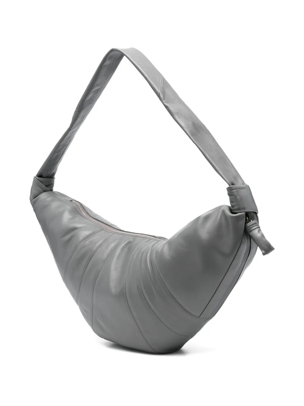 Lemaire Croissant Knot Lambskin Shoulder Bag In Gray