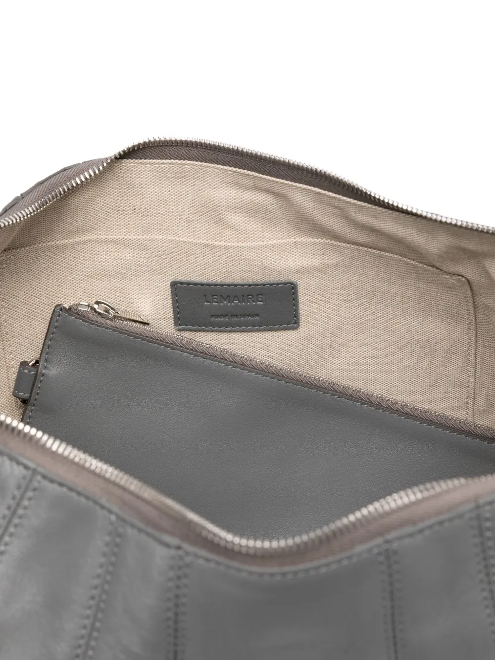 Lemaire Croissant Knot Lambskin Shoulder Bag In Gray