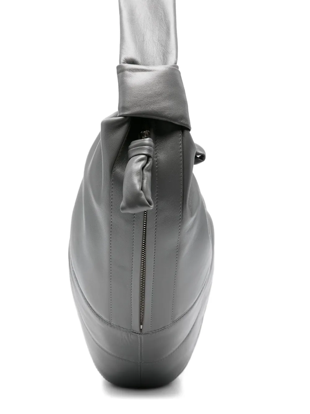 Lemaire Croissant Knot Lambskin Shoulder Bag In Gray