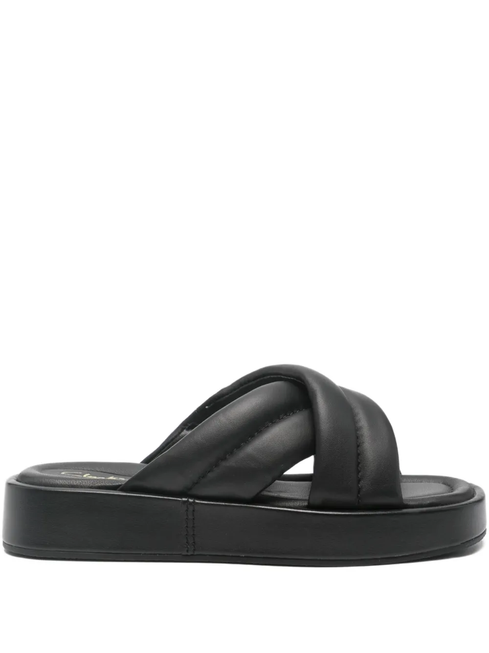 Clarks 35mm Alda quilted cross-strap sandals Black