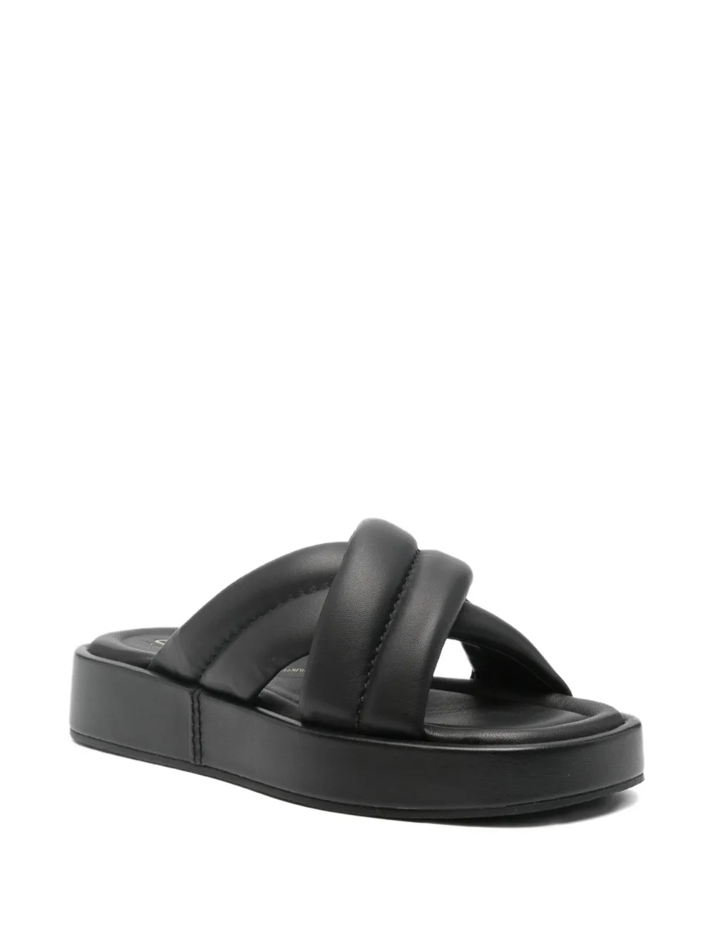 Clarks 35mm Alda quilted cross-strap sandals Black