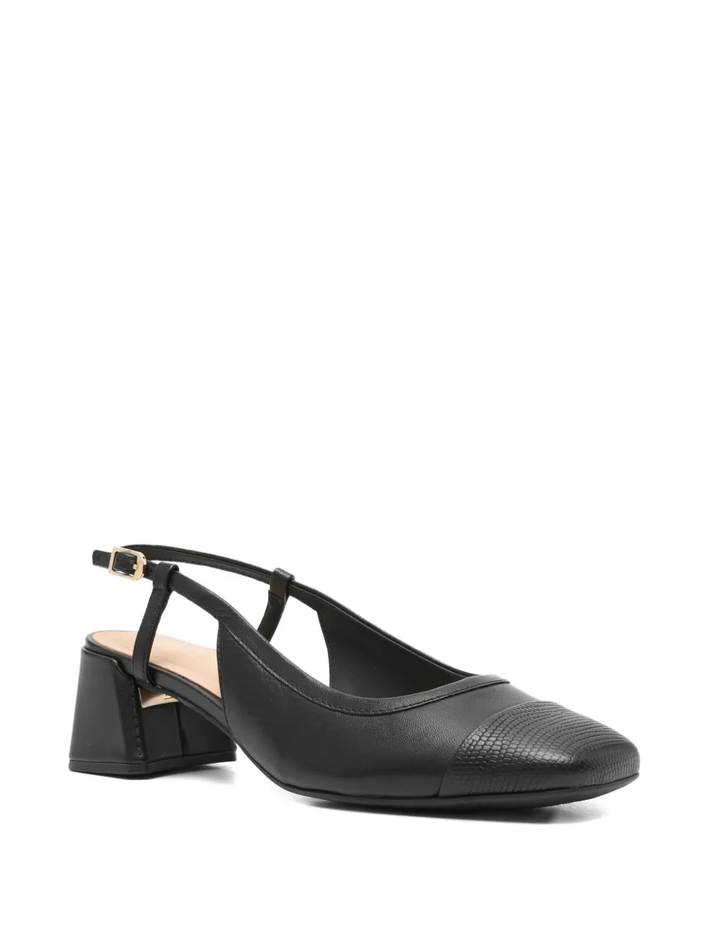 Clarks 45mm Nyta45 slingback block-heel pumps Black