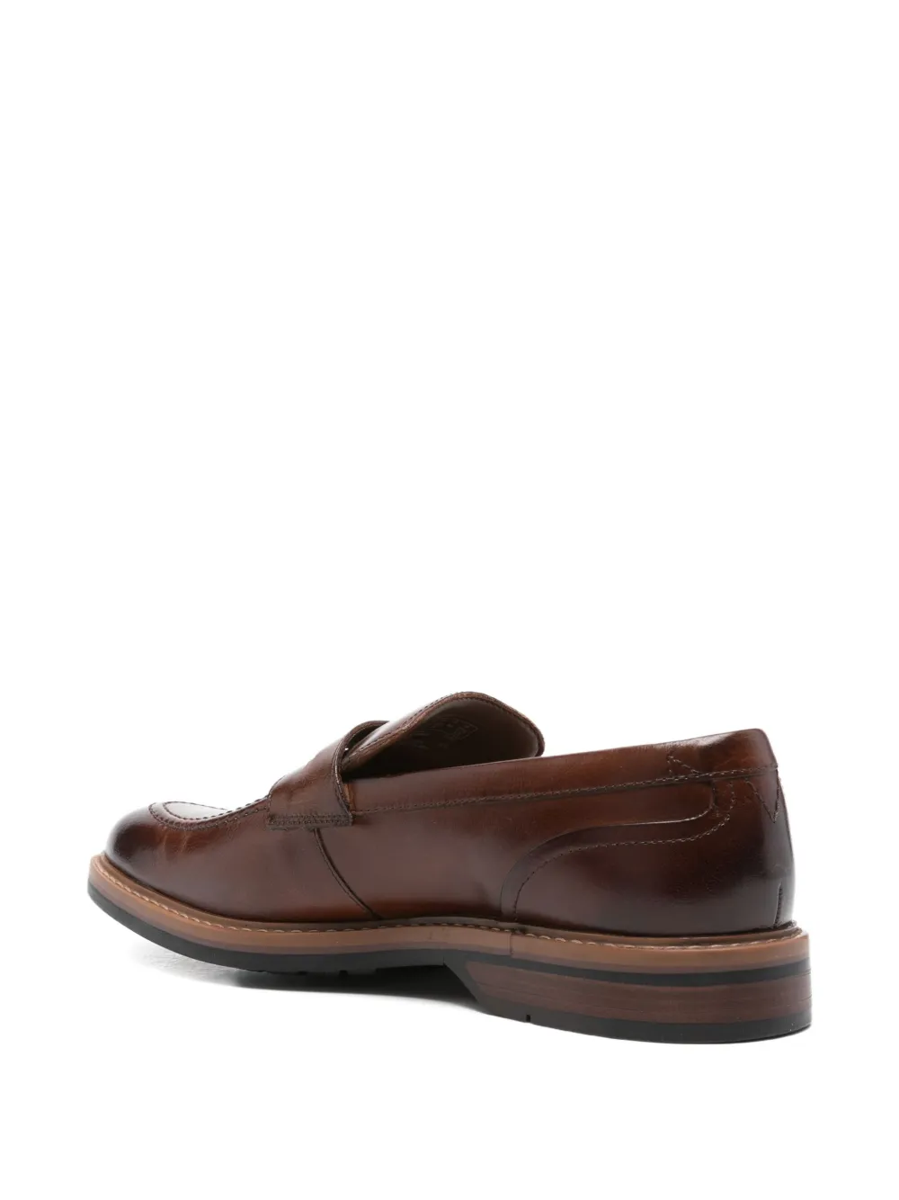 Clarks Aldwin Step penny-slot leather loafers Brown