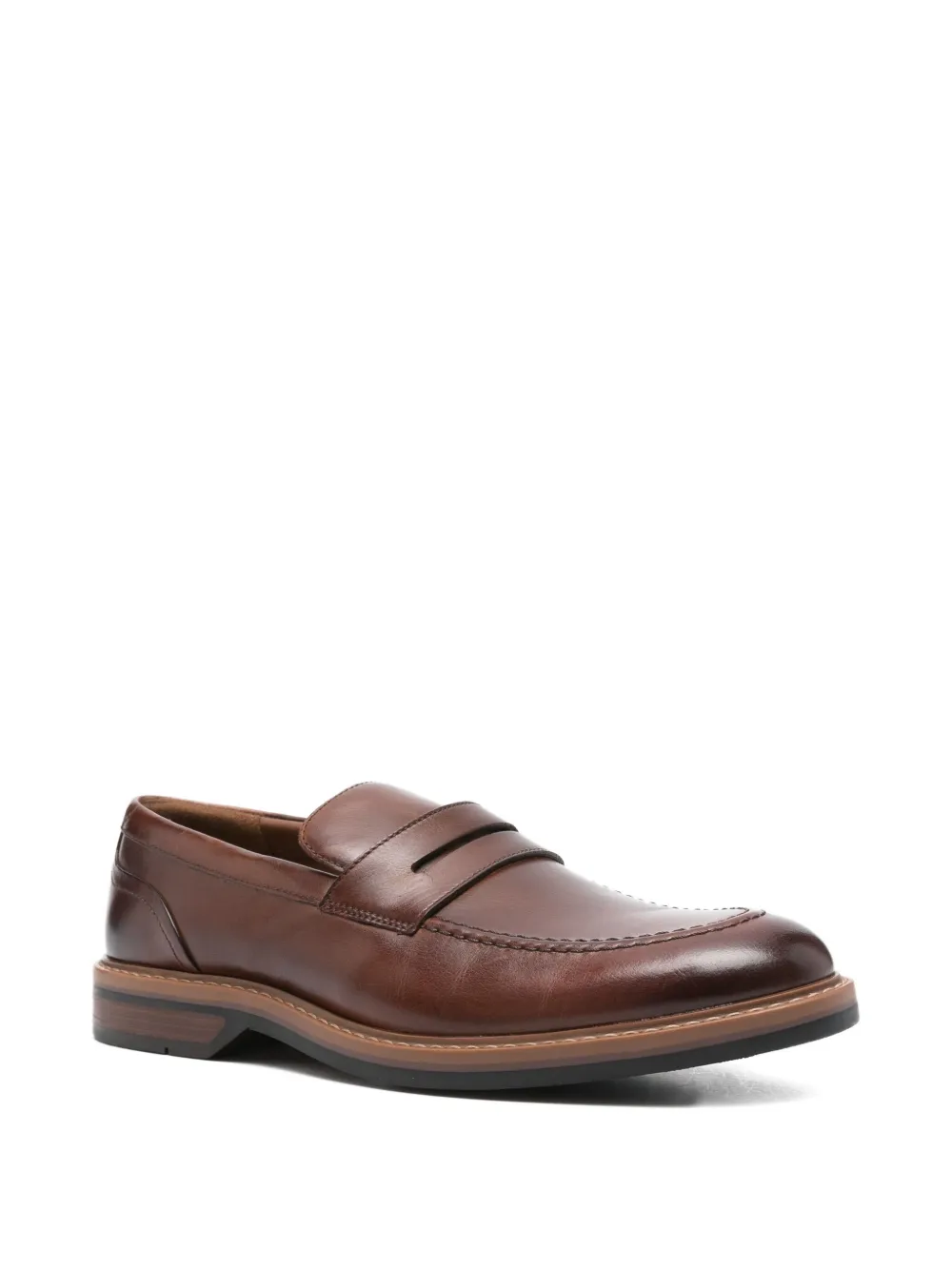 Clarks Aldwin Step penny-slot leather loafers Brown