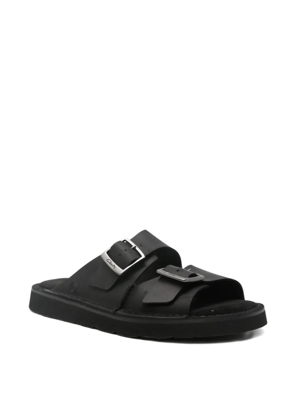 Clarks Solsbury double-buckle sandals Black
