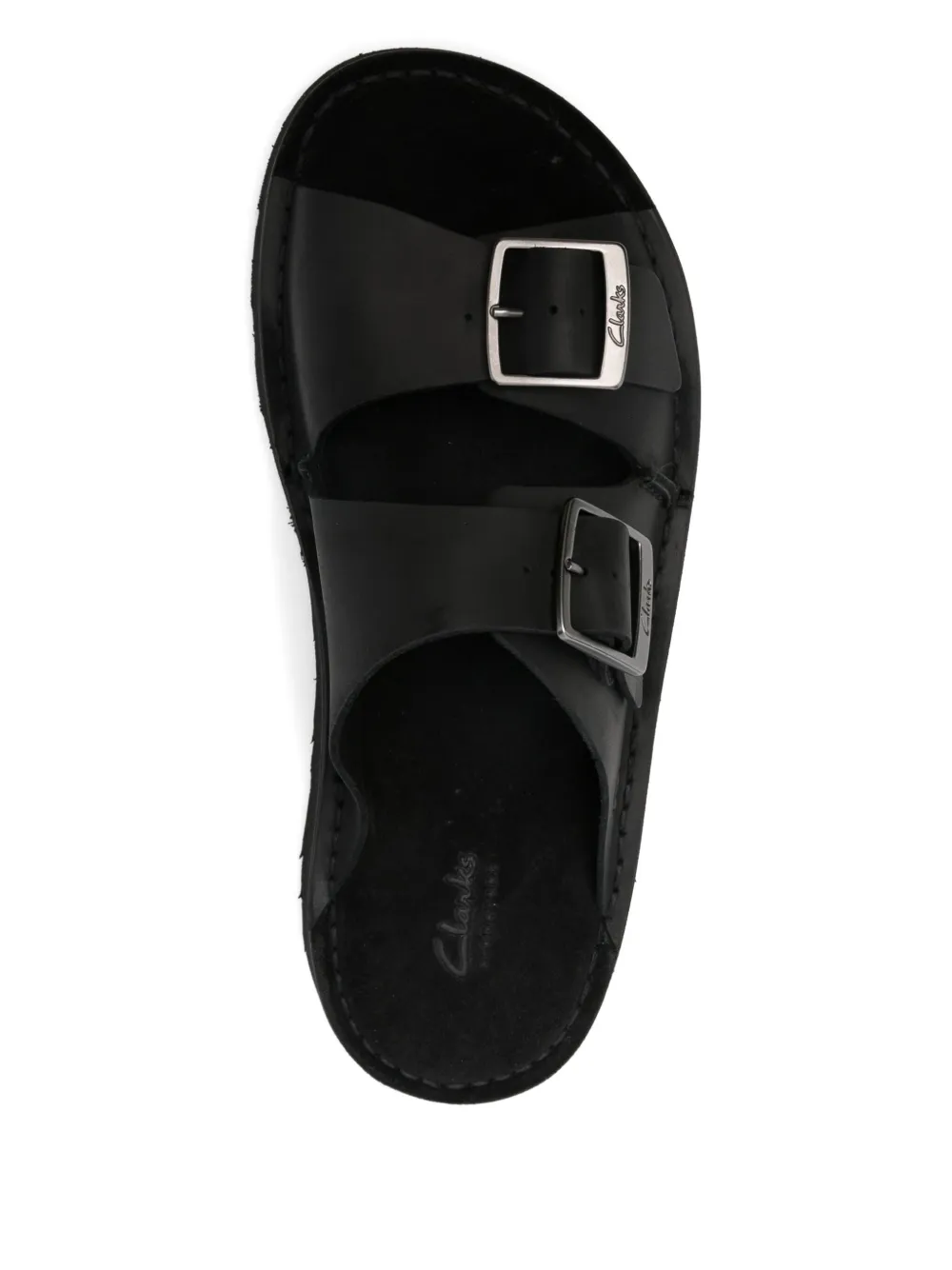Clarks Solsbury double-buckle sandals Black