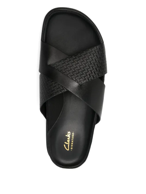Clarks Torford cross-strap Leather Sandals | Black | FARFETCH