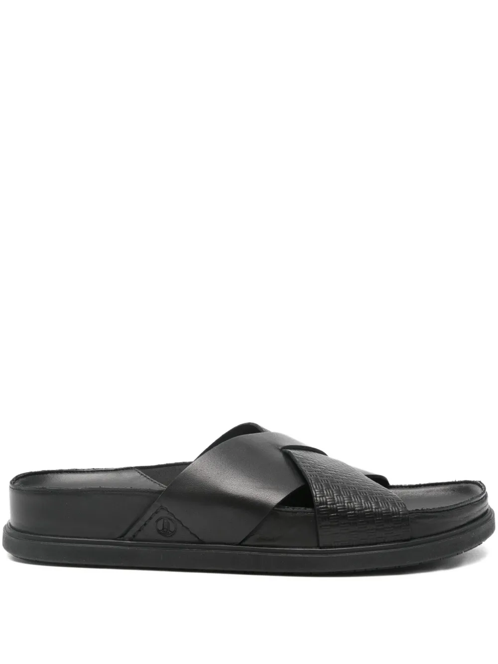 Clarks Torford cross-strap leather sandals Black