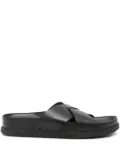 Clarks Torford cross-strap leather sandals - Black