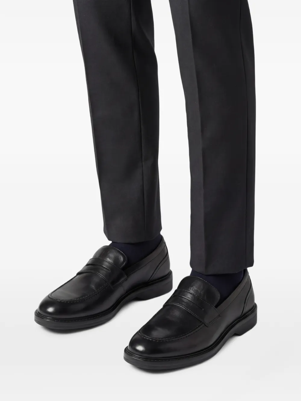 Clarks Aldwin loafers met penny bandje Zwart