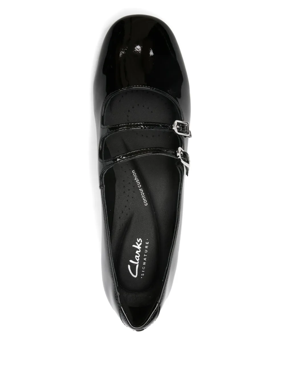 Clarks 30mm Daiss patent-leather buckled pumps Black
