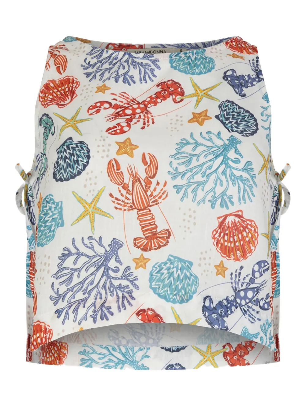 PARAMIDONNA graphic-print tie-side top | White | Image 1