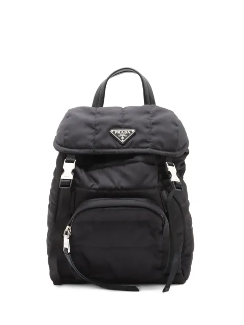 Prada Pre-Owned enamel triangle-logo quilted backpack