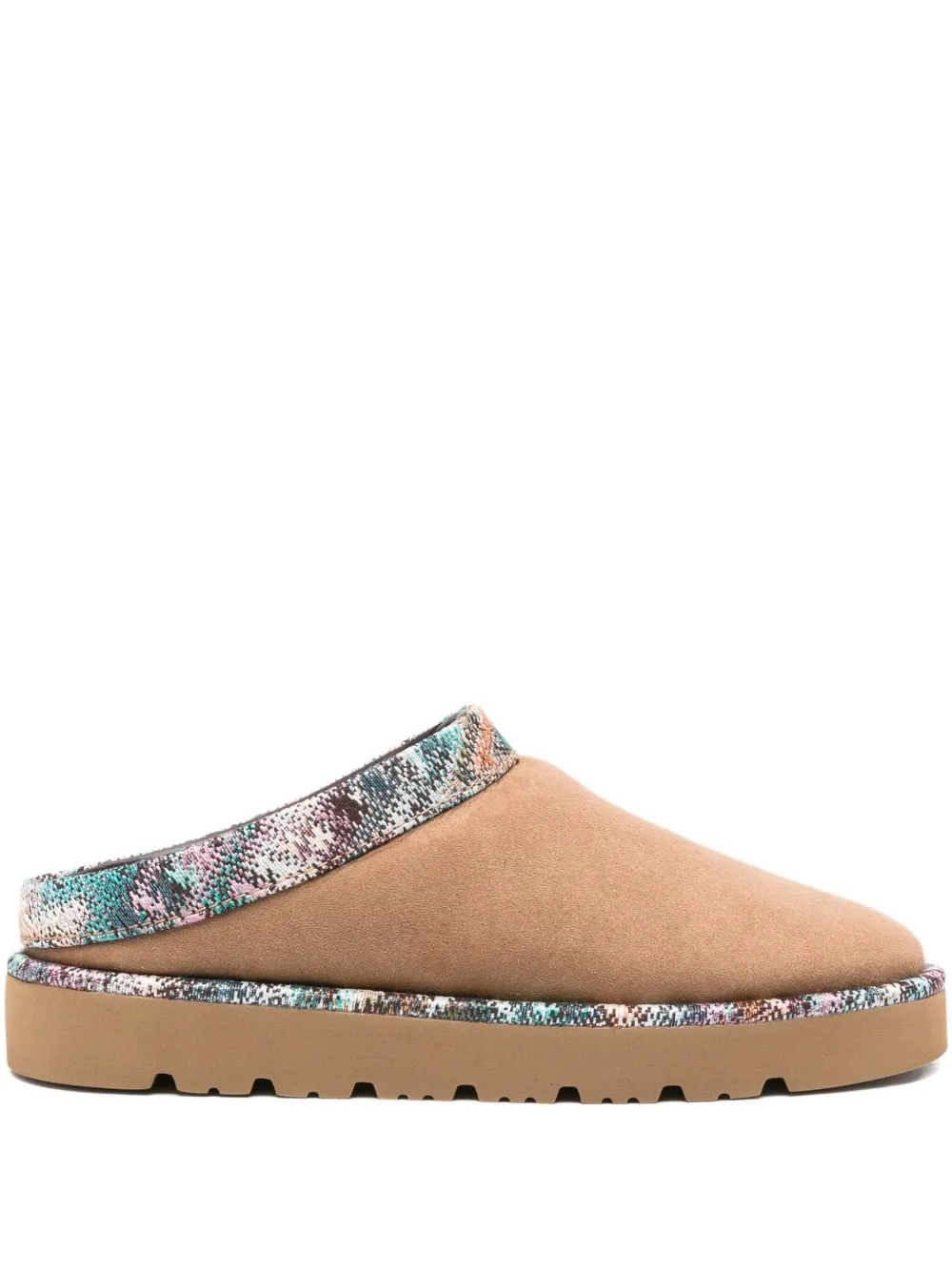 Missoni patterned-trim slippers Neutrals