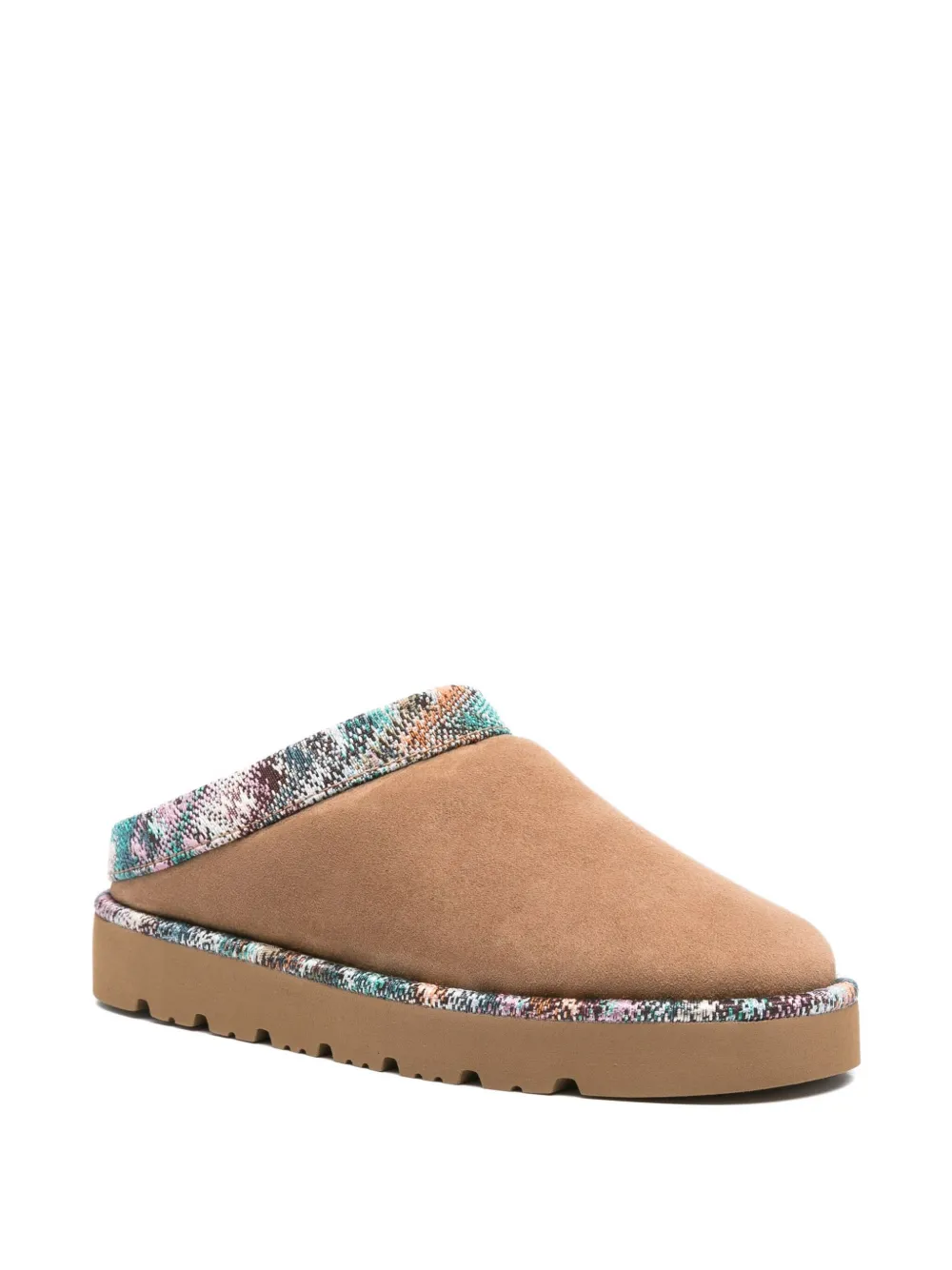 Missoni patterned-trim slippers Neutrals